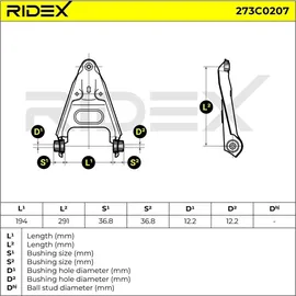 RIDEX 273C0207 Querlenker vorne