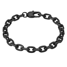 True Rebels Gliederarmband TR302 schwarz Edelstahl 21 cm