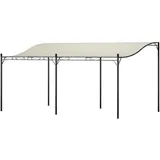 Outsunny Anbaupavillon Pergola mit Dach, Wasserabweisend Pavillon Vordach, freistehend Gartenpavillon Terrassenpavillon Überdachung Sonnenschutz für Terrasse Garten ca. 3x5x2,5 m Cremeweiß