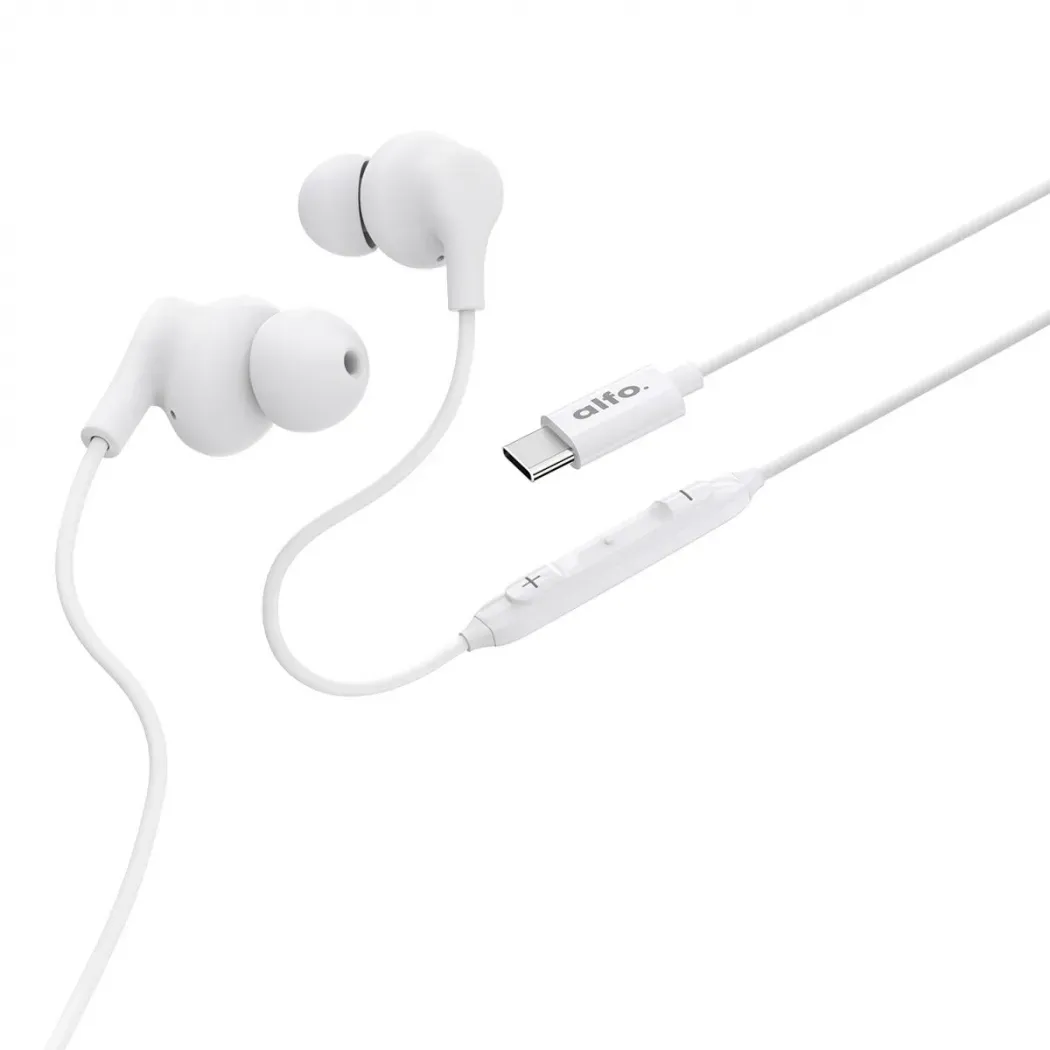 alfo. USB-C In-Ear Kopfhörer mit Mikrofon Weiß