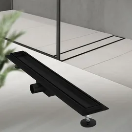 luxebath Duschrinne 70 cm 2in1 befliesbar Edelstahl Schwarz