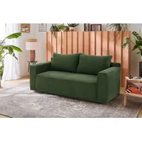 Schlafsofa JOCKENHÖFER GRUPPE "Ron", grün, B:185cm T:88cm, Korpus: 100% Polyester, Kissen: 100% Polyester, Sofas, Platzsparendes Sofa mit Gästebettfunktion, Federkernpolsterung