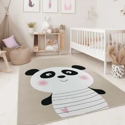 Fresh Kids Tiere Panda Taupe 200x280 cm