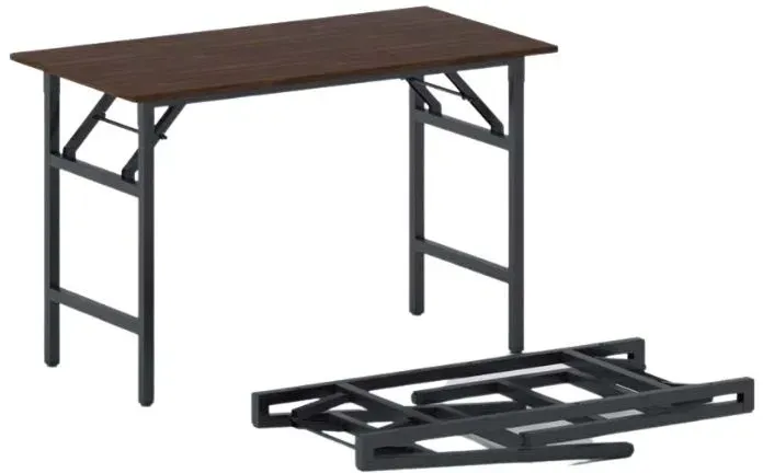 Klapptisch FAST READY, 120x60 cm, schwarzes Metallgestell, Nussbaum