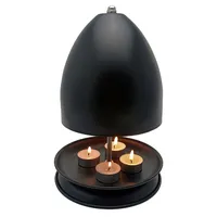 Teelichtofen, doppelwandiger Teelichtwärmer, Teelichtkamin, Tisch-Teelicht-Kerzenheizer, Metall-Teelicht-Kerzenheizer, Kerzenofenhalter für Wintergarten-Terrassendekoration