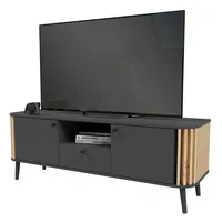 Inn.furn TV-Lowboard grau Eiche Artisan 138 cm mit 3D-Lamellen