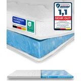 AM Qualitätsmatratzen | Premium Plus Gelschaum-Topper | 80x220 cm | 8 cm hoch | Bezug aus Lyocell | Antirutschfunktion | Umlaufendes Klimaband | G...