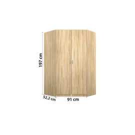Sconto Eckschrank Case 117 x 197 x 117 cm Braun