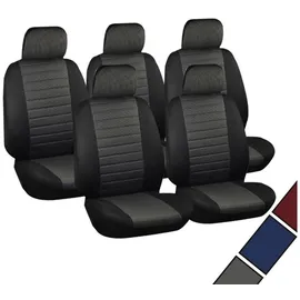Woltu Sitzbezüge Auto Einzelsitzbezug universal Größe, 5er Set, Sitzbezug Einzelbezug Für Van Grau-schwarz -