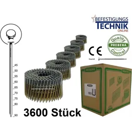 Prebena CNW31/90BKRI Coilnägel Ringschaft 3600 Stück