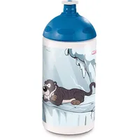 NICI 45463 Trinkflasche, Stone Age Friends, 0,5l, blau/weiß