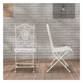 CLP Sibell Gartenstuhl 42 x 49 x 91,5 cm weiß