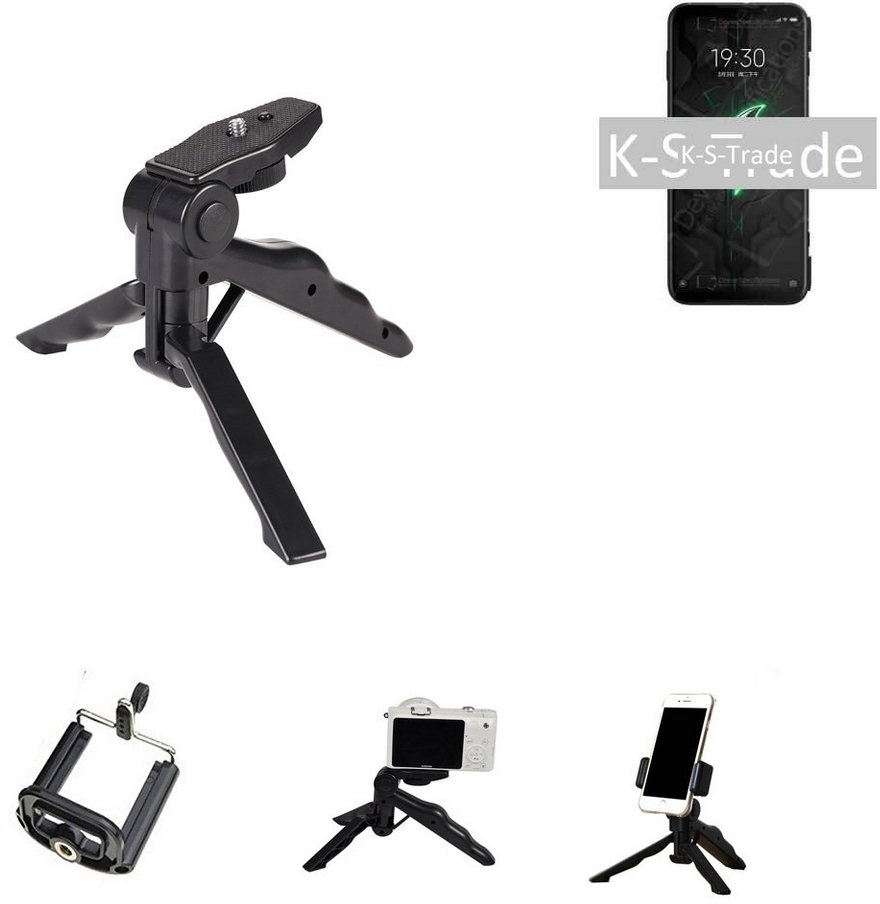 K-S-Trade für Sony Xperia XZ2 Premium Smartphone-Halterung, (Stativ Tisch-Ständer Dreibein Handy-Stativ Ständer Mini-Stativ) schwarz