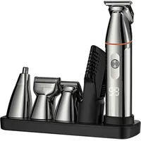Sparoma 5-in-1 Barttrimmer Set – Edelstahl, Type-C Aufladung, Smart Lock, LED Anzeige, IPX7 Wasserdicht, Magnetisches Klingensystem, Geeignet für Körperhaar, Haarschnitt, Nasenhaare, Rasur | LK-891