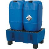 asecos Auffangwanne 18075, aus Polyethylen, 60 L, mit PE-Gitterrost, 72,5 x 52,5cm