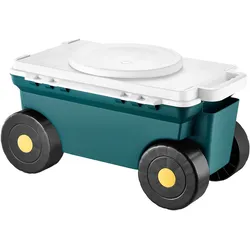 VEVOR Fahrbarer Gartensitz Staufach Rollsitz Gartenhelfer Sitzwagen 52x31x28cm