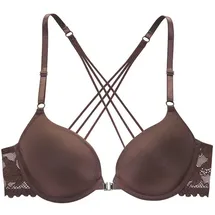 LASCANA Schalen-BH mit Bügel und Vorderverschluss Braun 75D