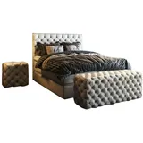 Xlmoebel Schlafzimmer-Set 3-teiliges Schlafzimmer-Set: Bett mit 2 Nachttischen, Modernes Design, (Bett / 2x Nachttisch), Hergestellt in Europa weiß