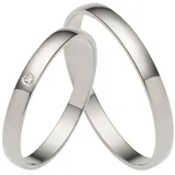 FIRETTI Trauring "Schmuck Geschenk Gold Hochzeit Ehering Trauring "LIEBE" Gr. 64, weiß (weißgoldfarben), Fingerringe, Damen, 64, 0,01 SI = kleine Einschlüsse mit Brillant, Weißgold 375, 2,5mm, Trauring, Made in Germany, wahlweise mit oder ohne Brillant