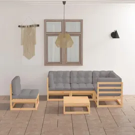 vidaXL Garten-Lounge-Set 6-tlg. grau