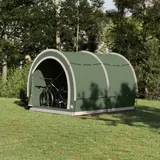 vidaXL Fahrradgarage mit Dach mit Speicher mit Luftentlüftung Grün 256 x 222 x 182 cm