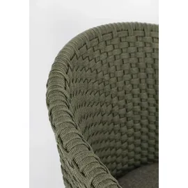 BIZZOTTO Barhocker Coachella aus Teakholz mit Kissen, modern skandinavisch, grün, Outdoor geeignet