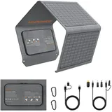 MHPOWOS Faltbares Solarpanel 40W 19V Tragbares Solarladegerät mit USB C, USB A und DC Ausgängen, Mini-Ladegerät in Buchgröße für iPhone, iPad, Powerbank, Camping, Wandern, Outdoor Reisen