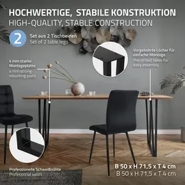 ML-Design Tischbeine, Schwarz, Metall, 50x8x71.5 cm, Esszimmer, Tische, Esstische, Tischsysteme