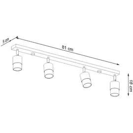 Sollux SL.1067 Deckenleuchte NERO 4 schwarz/chrom
