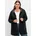 Shirtjacke SHEEGO Damen Gr 52/54 schwarz 100 Baumwolle Kapuzenfutter 100 Baumwolle gemustert unifarben Shirts Shirtjacke