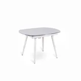 Kyoto Four Ausziehbarer Tisch Aus Weißem Gehärtetem Glas Bis Zu 180 Cm
