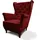 beautysofa Ohrensessel FALCO Chesterfield Polyester 82 x 102 x 92 cm Rot