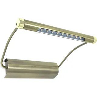 LED Design Bilderleuchte Messing-Farbe Batteriebetrieb - kabellose Wandleuchte - Gold