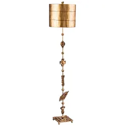 Stehlampe Stehleuchte Wohnzimmerlampe Stahl Acryl Gold H 170,2 cm