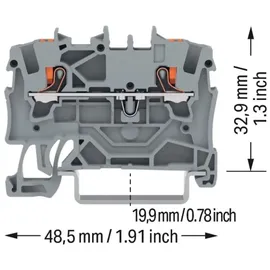 WAGO 2201-1201 Durchgangsklemme 4.20 mm Push-In-Klemme Grau