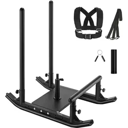 VEVOR Gewichtsschlitten Kraftschlitten Krafttrainingsschlitten zur Verbesserung der Geschwindigkeit bei sportlichen Übungen, Fitnessgerät mit Griff, kompatibel mit 25/51 mm Gewichtsscheiben Schwarz
