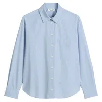 Marc O'Polo Relaxed Fit Langarmbluse aus reiner Baumwolle, Bleu,