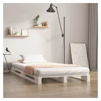 VidaXL Palettenbett Weiß 90x200 cm Massivholz Kiefer