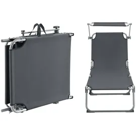 [en.casa] Getaria Sonnenliege 189 x 57 x 28 cm Dunkelgrau