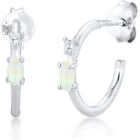 Elli Ohrringe Damen Creole Marquise Opal Zirkonia 925 Sterling Silber Vergoldet