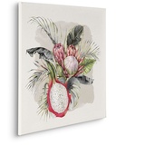 KOMAR Keilrahmenbild im Echtholzrahmen - Sweet Pitaya - Größe 60 x 60 cm - Wandbild, Kunstdruck, Wanddekoration, Design, Wohnzimmer, Schlafzimmer