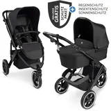 ABC Design Kombi-Kinderwagen Salsa 5 Run - inkl. Babywanne, Sportsitz, Sportzulassung, Luftbereifung, Sitzeinlage & Handbremse inkl. XXL-Zubehörpaket - Pure - Coal
