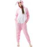 Katara 1744 -Hase Kostüm-Anzug Onesie/Jumpsuit Einteiler Body für Erwachsene Damen Herren als Pyjama oder Schlafanzug Unisex - viele Verschiedene Tiere