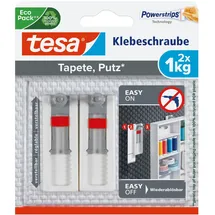 Tesa Klebeschraube für Tapeten und Putz verstellbar max. 1 kg