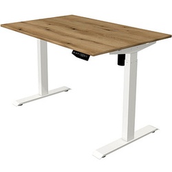 Kerkmann Move 1 elektrisch höhenverstellbarer Schreibtisch eiche rechteckig, T-Fuß-Gestell weiß 120,0 x 80,0 cm
