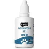 AniGo Wurm-Kraut Liquid Tropfen flüssig 50ml, Wurmkur sekundierend für alle Haustiere, Hund, Katze, natürliche Rezeptur, Wurmmittel sekundierend, kein Anthelminthikum