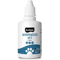 AniGo Wurm-Kraut Liquid Tropfen flüssig 50ml, Wurmkur sekundierend für alle Haustiere, Hund, Katze, natürliche Rezeptur, Wurmmittel sekundierend, kein Anthelminthikum