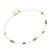 Luigi Merano Armband mit farbigen Steinen, Gold 375 Armbänder & Armreife Violett Damen