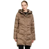 GIL BRET Damen Steppjacke mit Abnehmbarer Kapuze Dark Earth,42 - 42