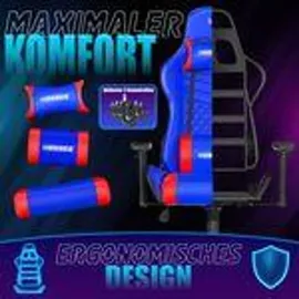 Kesser Gamingstuhl Ergonomisch Blau / Rot